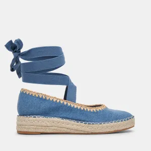 Morgan Flats Blue Denim