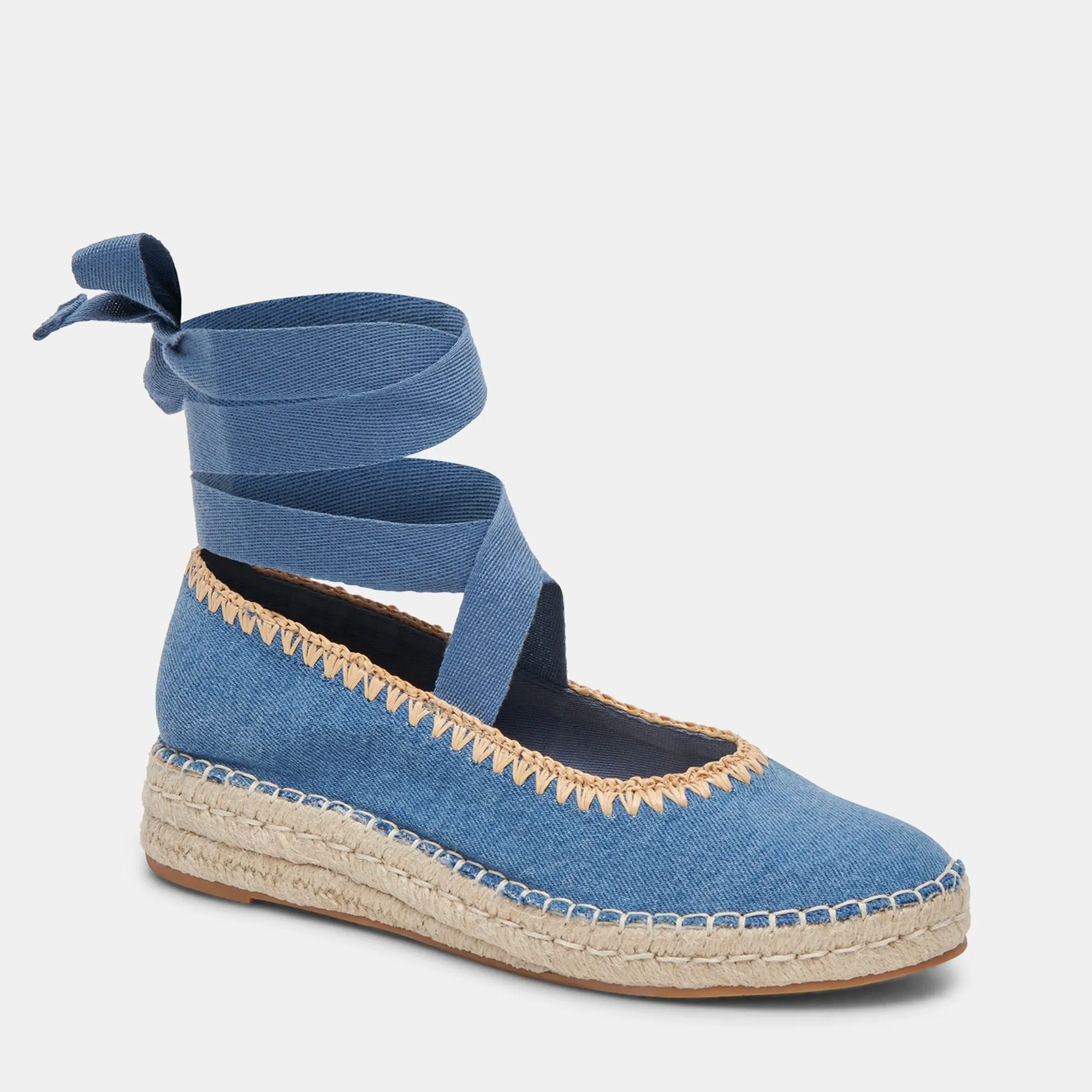 Morgan Flats Blue Denim