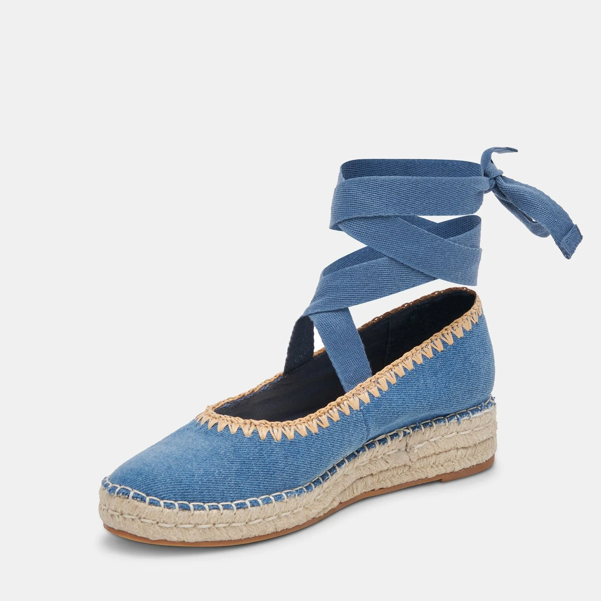 Morgan Flats Blue Denim
