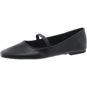 Nessa Womens Padded Insole Faux Leather Ballet Flats