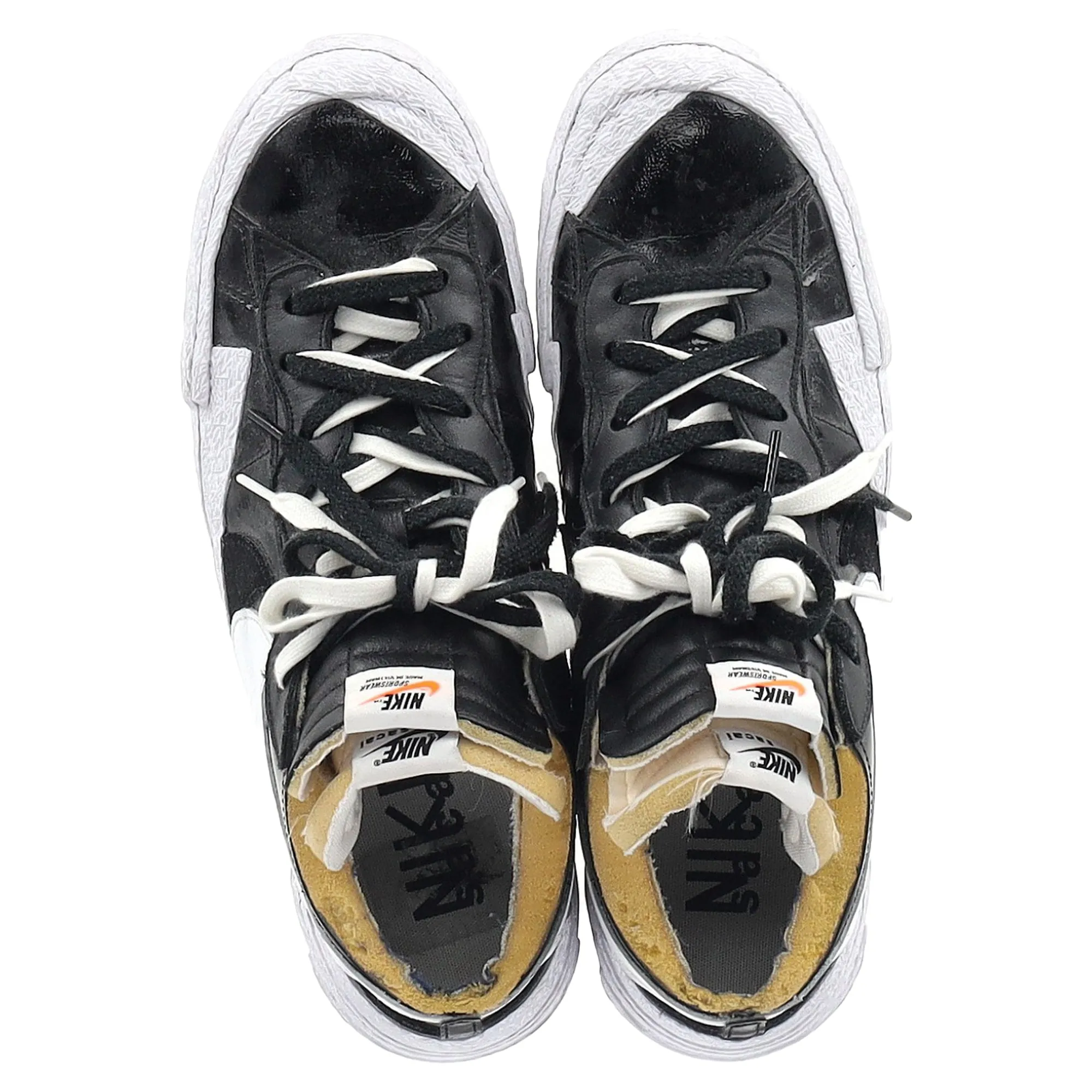 Nike x Sacai Blazer Low Sneakers in Black Patent Leather