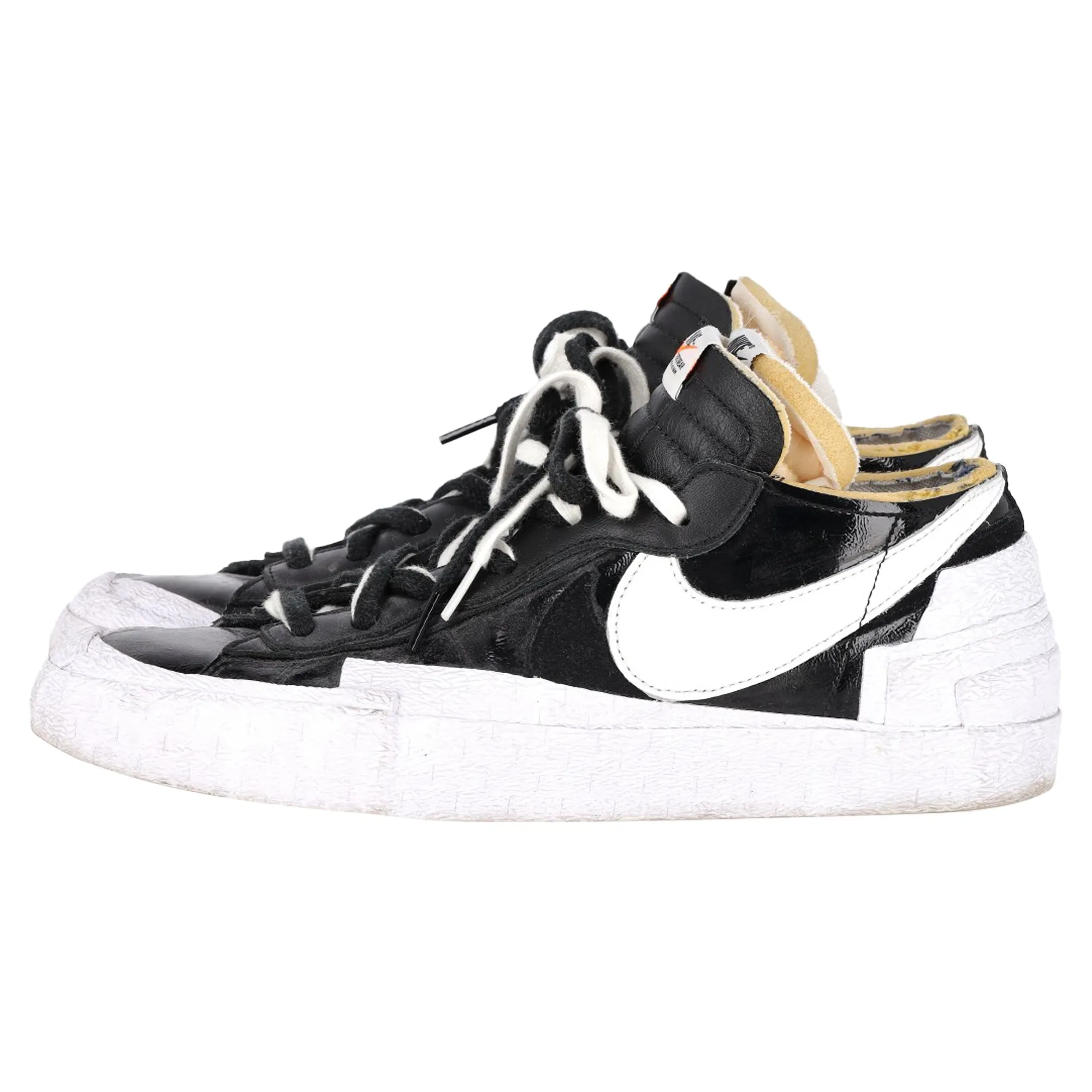 Nike x Sacai Blazer Low Sneakers in Black Patent Leather