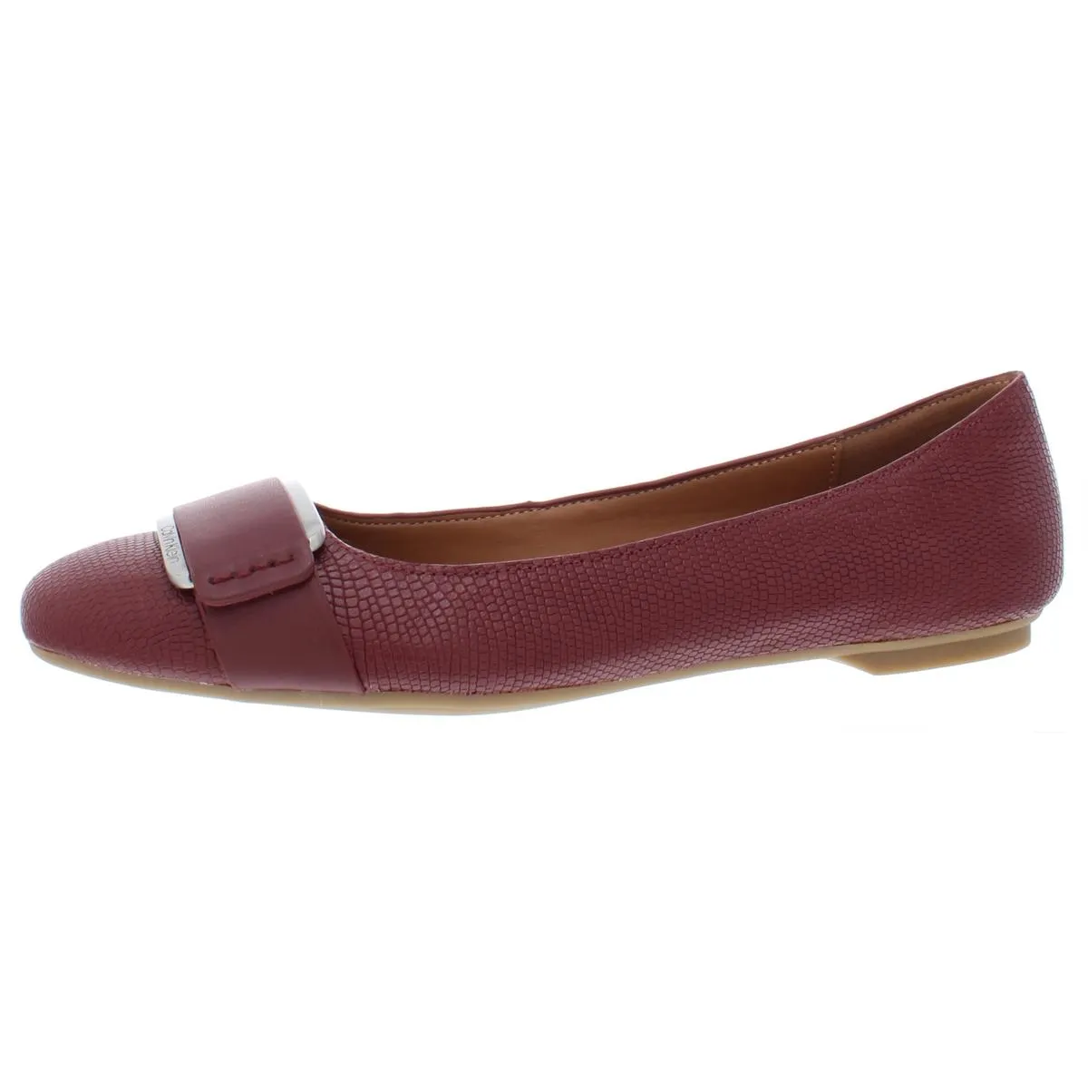 Oneta Womens Leather Embossed Ballet Flats