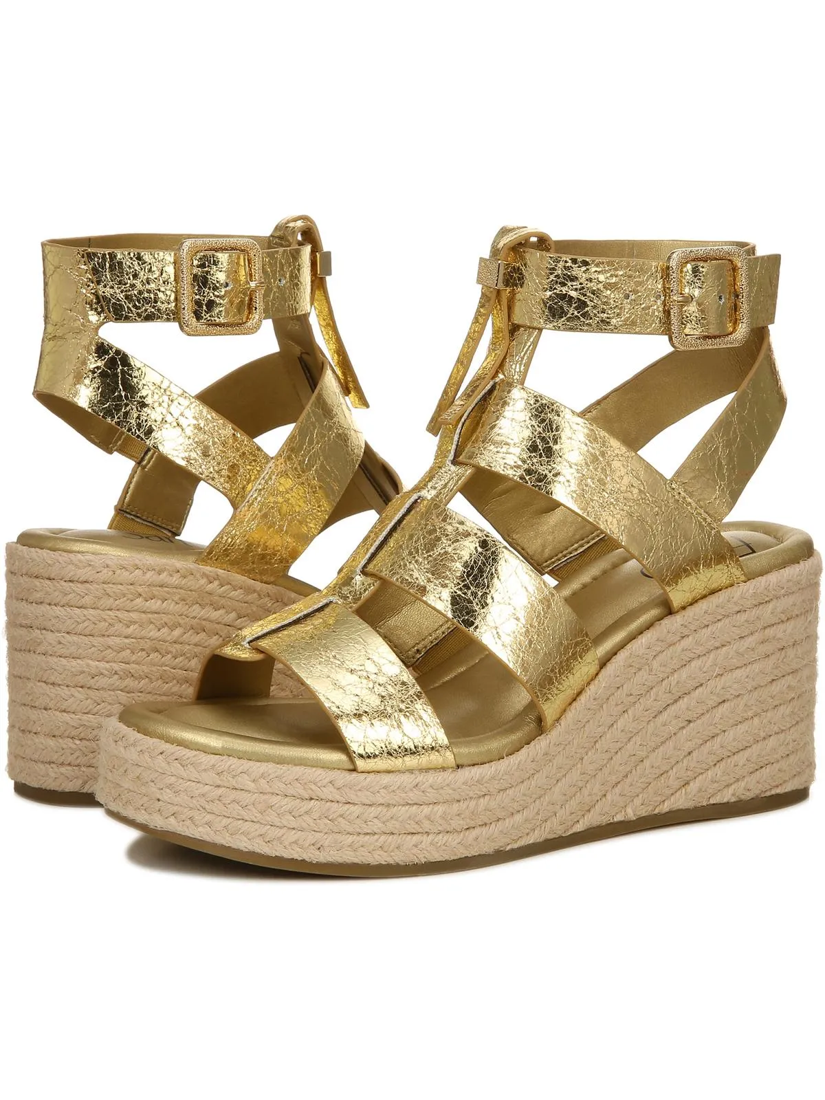 Palms Womens Buckle Gladiator Wedge Sandals