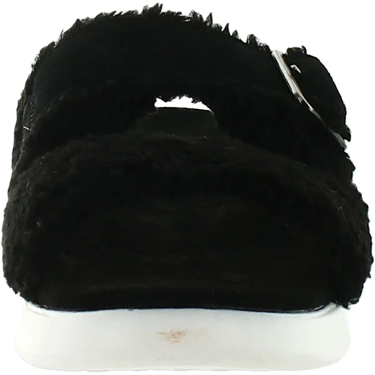 Pasea Womens Faux Fur Slip-On Slide Sandals