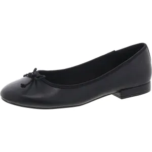 Plie Womens Solid Faux Leather Ballet Flats