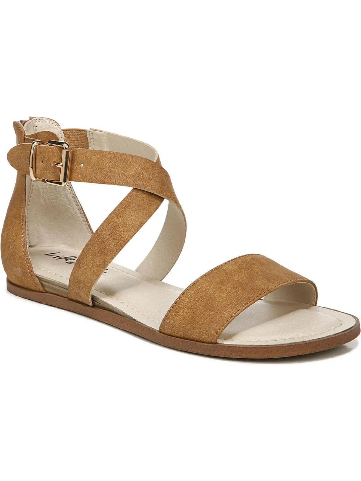 Riley Womens Buckle Flat Sandals