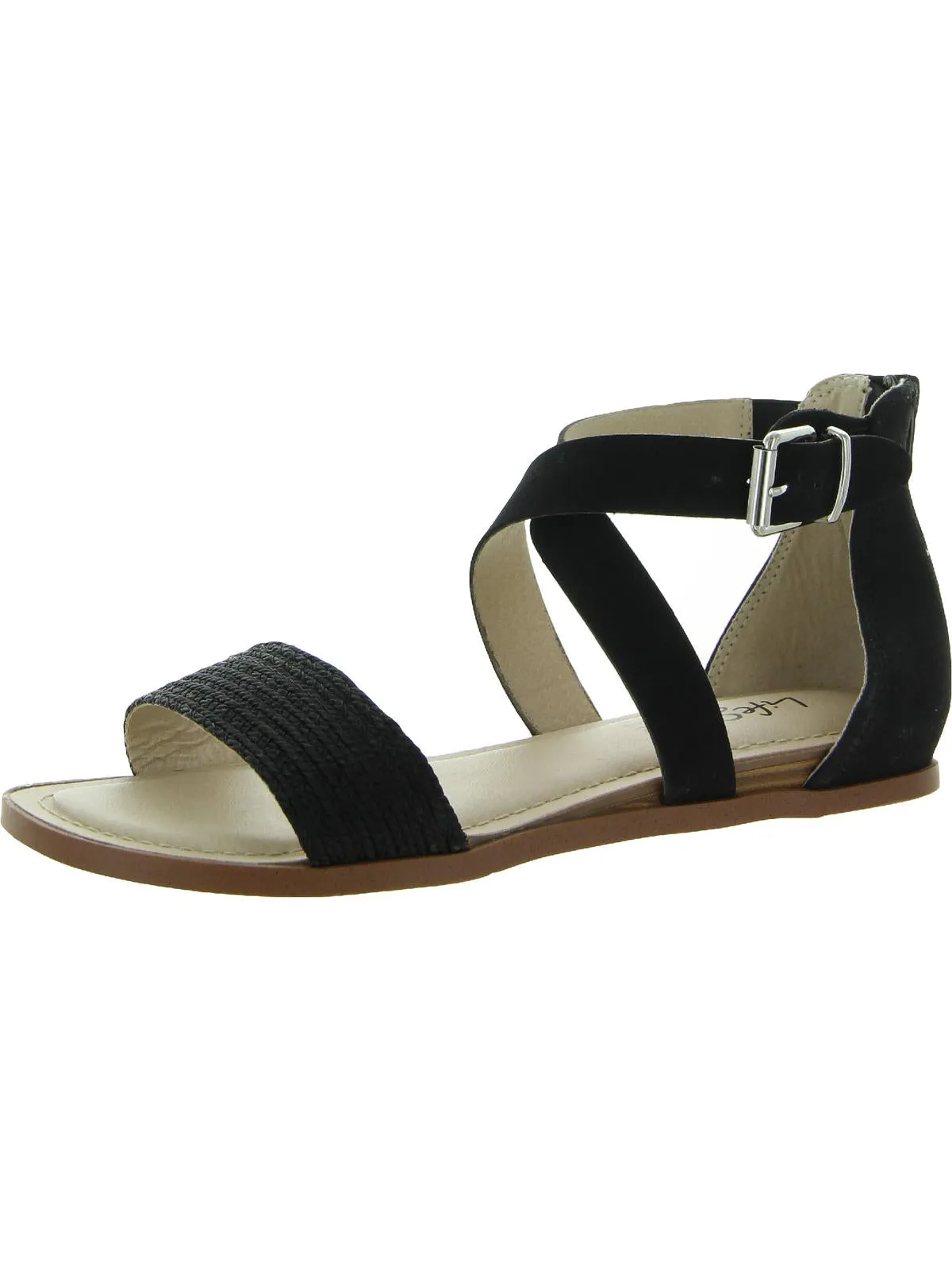 Riley Womens Buckle Flat Sandals