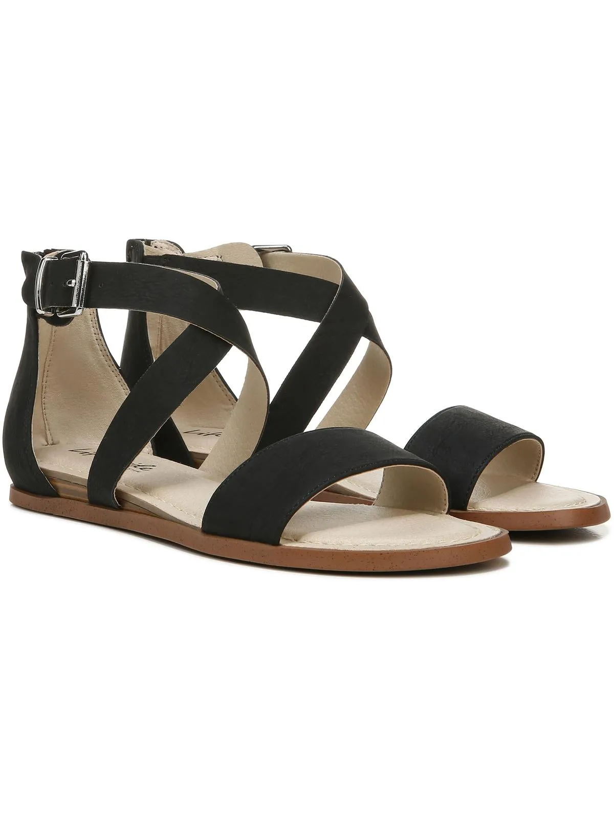 Riley Womens Buckle Flat Sandals