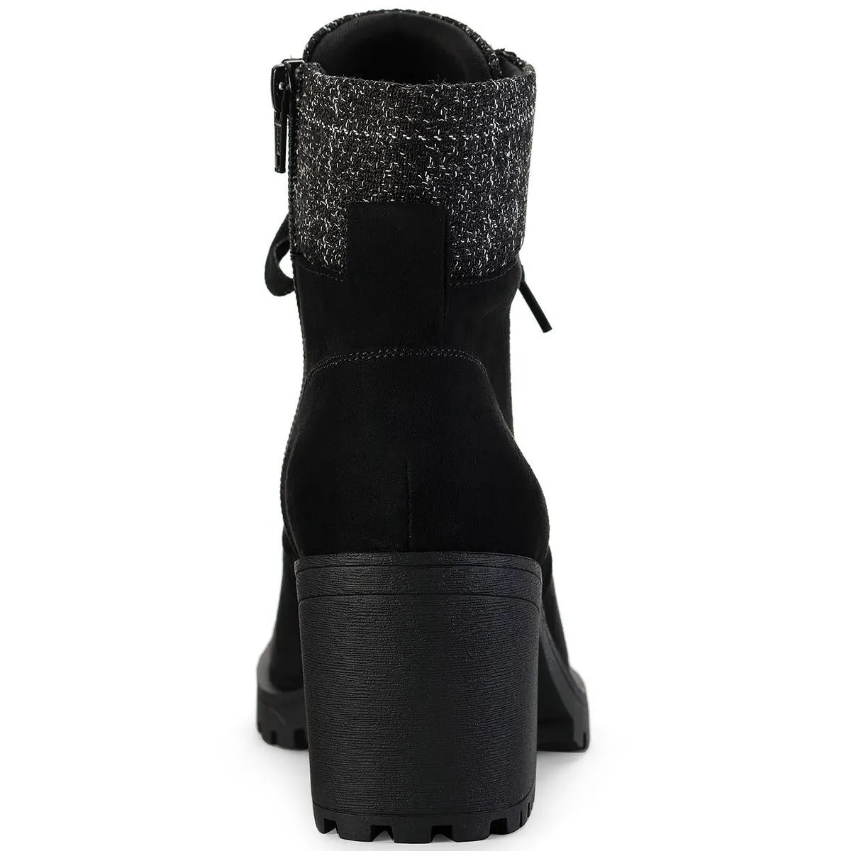 Romina Womens Knit Combat & Lace-up Boots