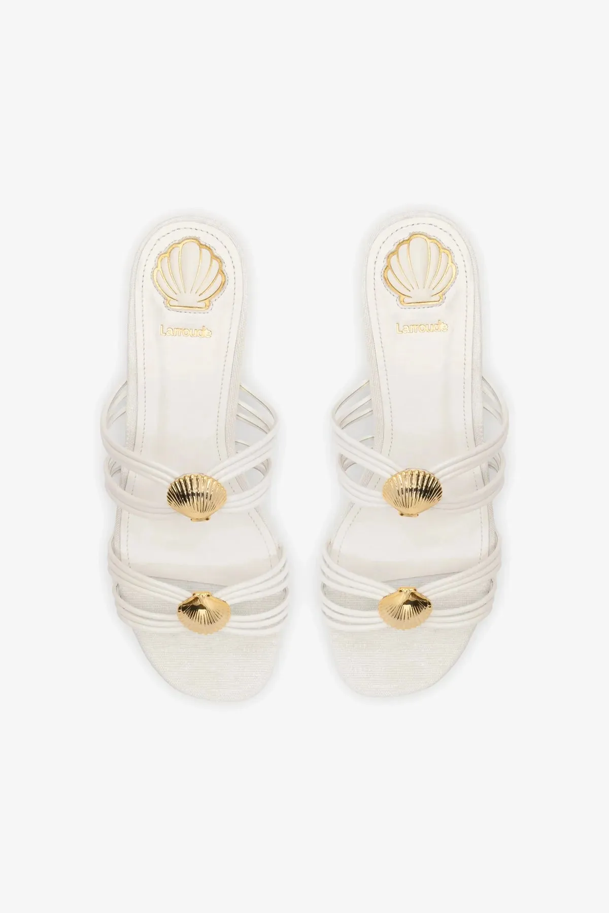 Shelly Flat Mule In White Leather