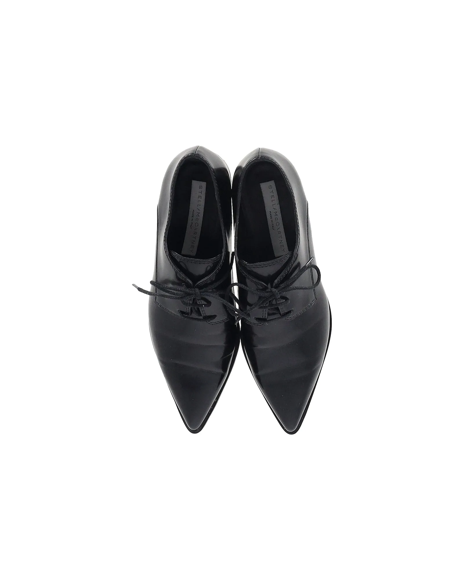 Stella McCartney Lace-Up Loafers in Black Leather