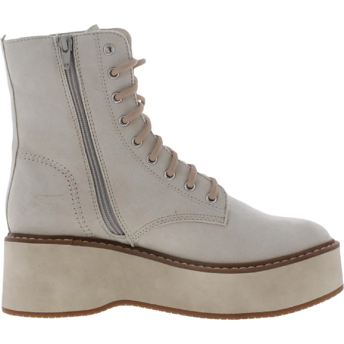 Stormyy Womens Faux Suede Lace-Up Wedge Boots