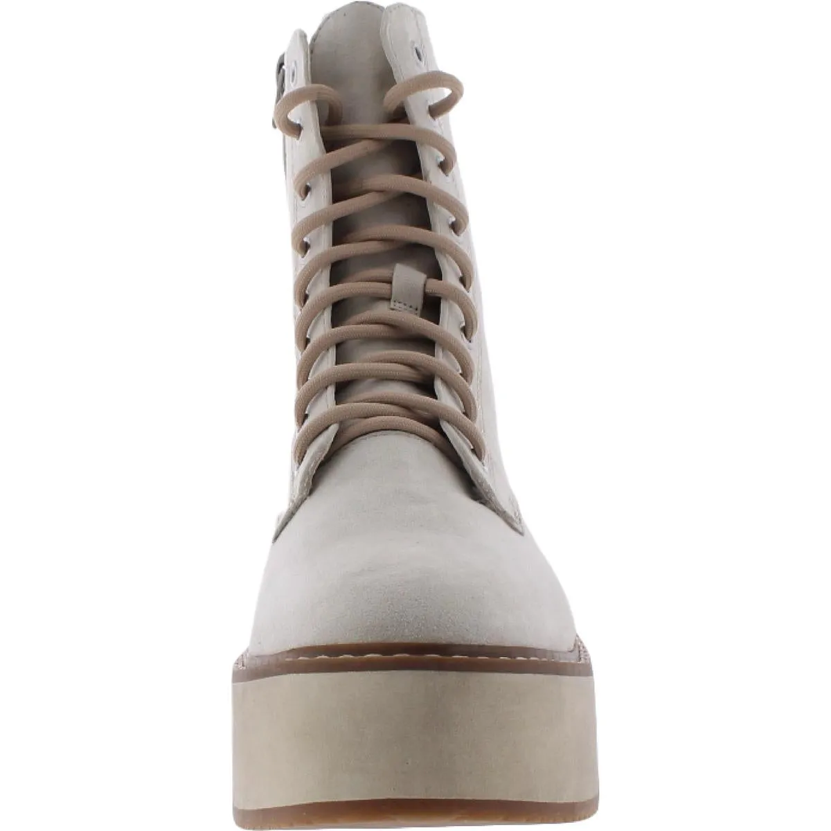 Stormyy Womens Faux Suede Lace-Up Wedge Boots