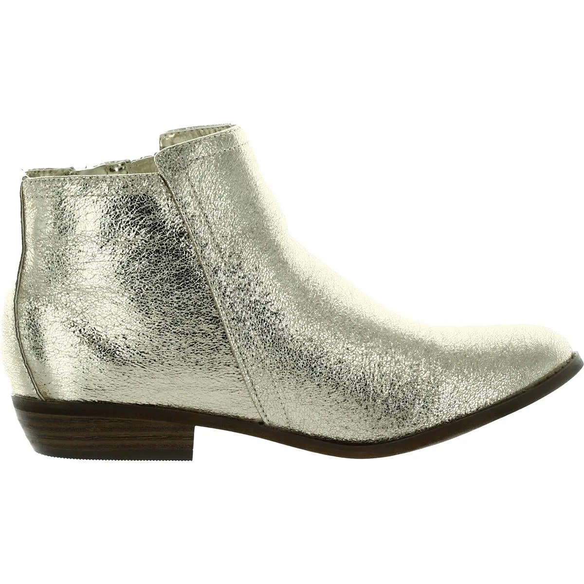Tabara Womens Metallic Double Zipper Ankle Boots