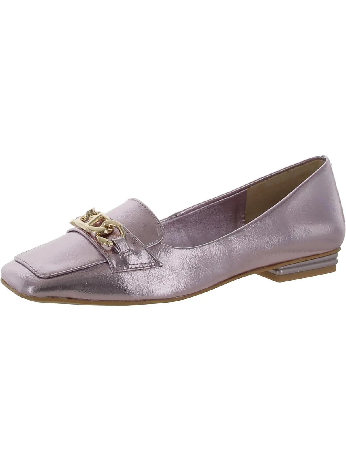 Tiari Womens Faux Leather Embellished Loafers
