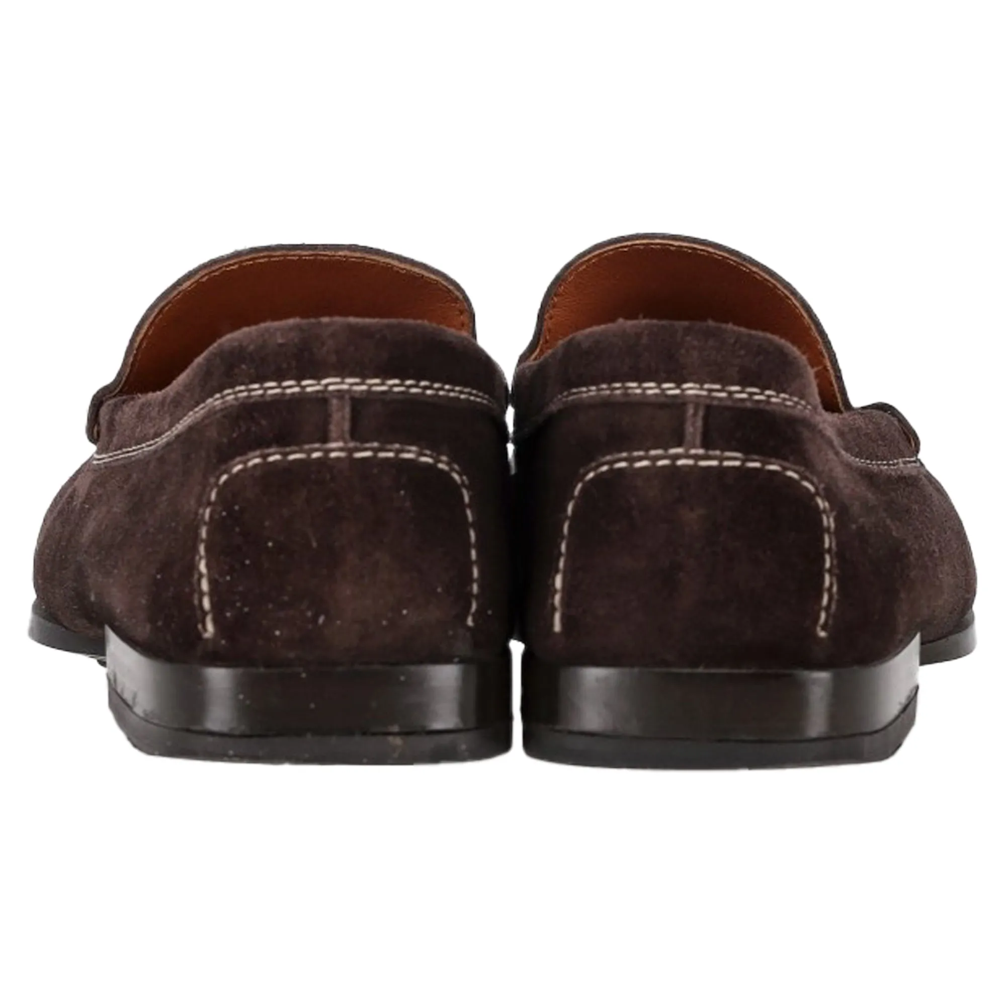 Tod's Logo Visible Stitch Loafers in Brown Suede