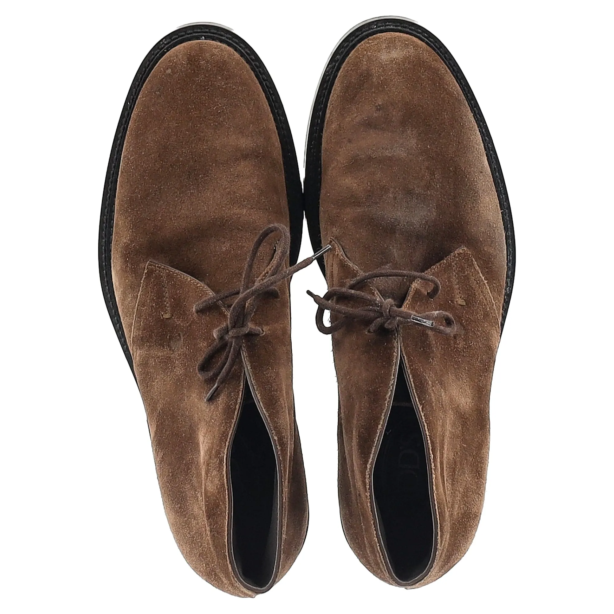 Tod's Polacco Gomma Chukka Ankle Boots in Brown Suede
