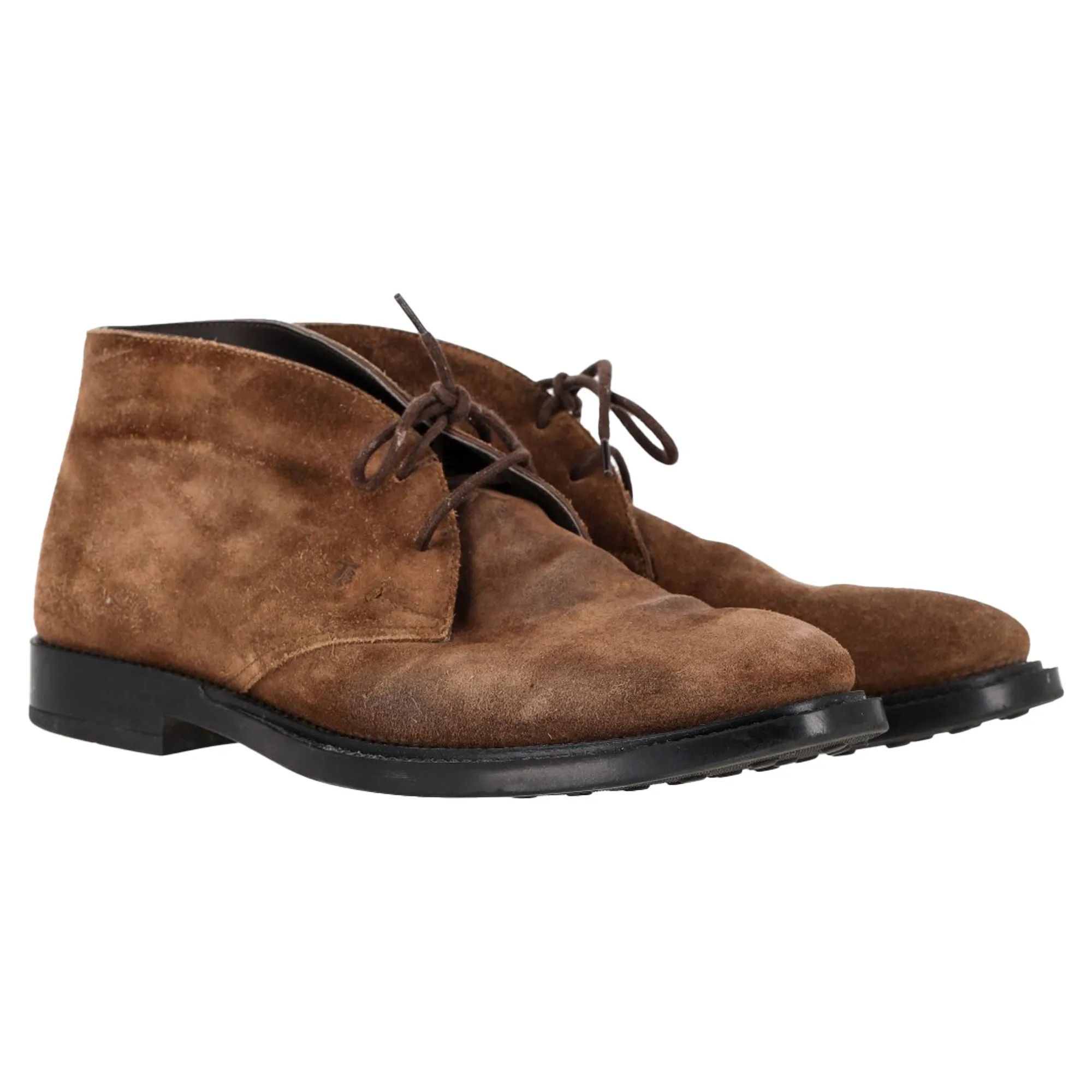 Tod's Polacco Gomma Chukka Ankle Boots in Brown Suede