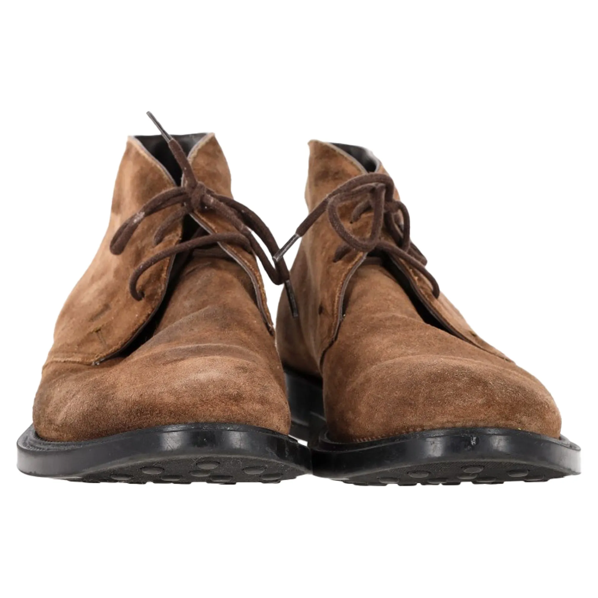 Tod's Polacco Gomma Chukka Ankle Boots in Brown Suede