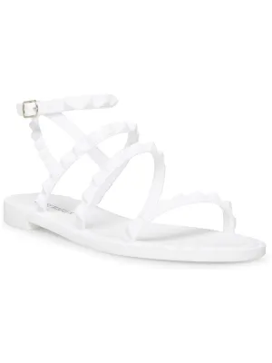 Travel Womens Studded Ankle Strap Flat Sandals
