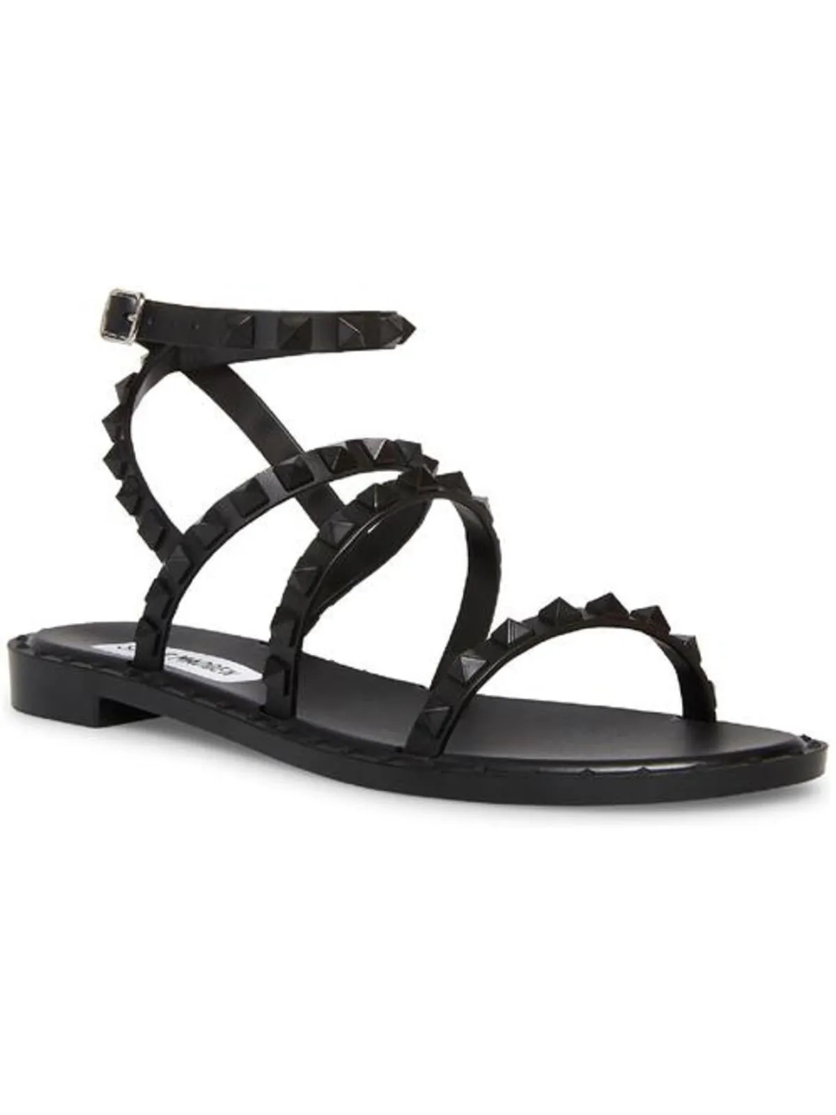 Travel Womens Studded Ankle Strap Flat Sandals
