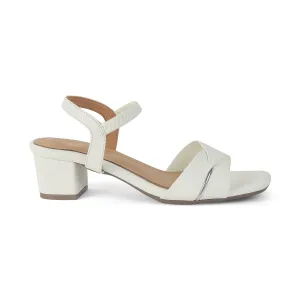 Tresmode Lux White Women's Dress Block Heel Sandals