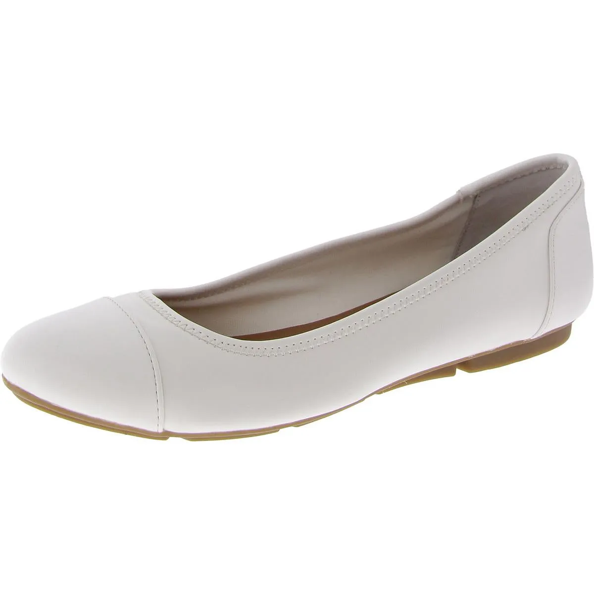 Trishhp Womens Faux Leather Slip On Ballet Flats