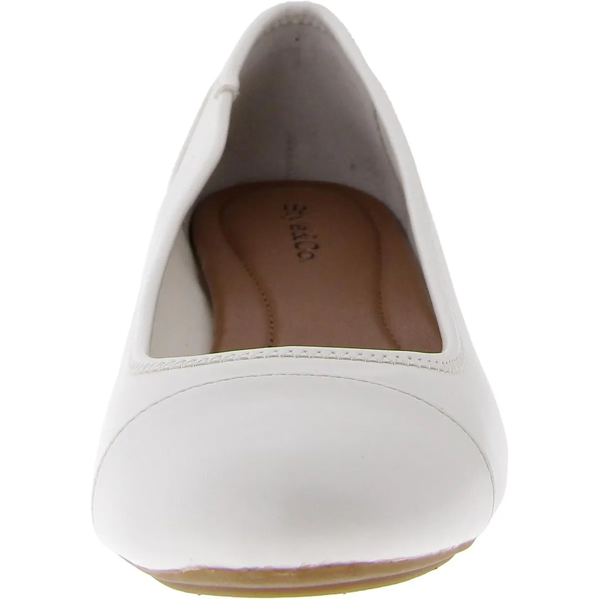 Trishhp Womens Faux Leather Slip On Ballet Flats