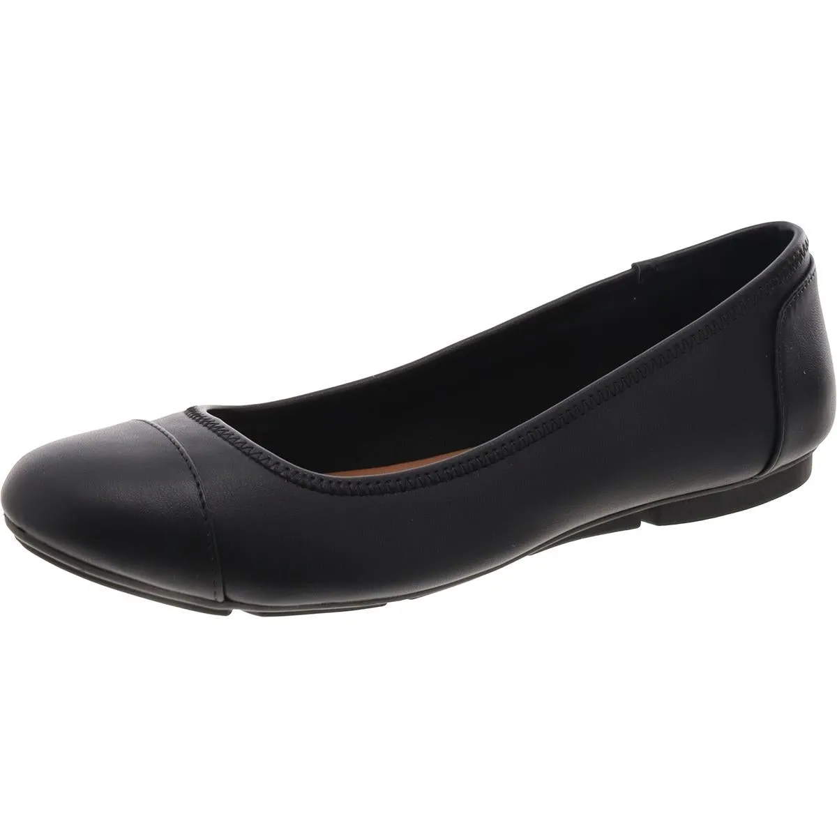 Trishhp Womens Faux Leather Slip On Ballet Flats