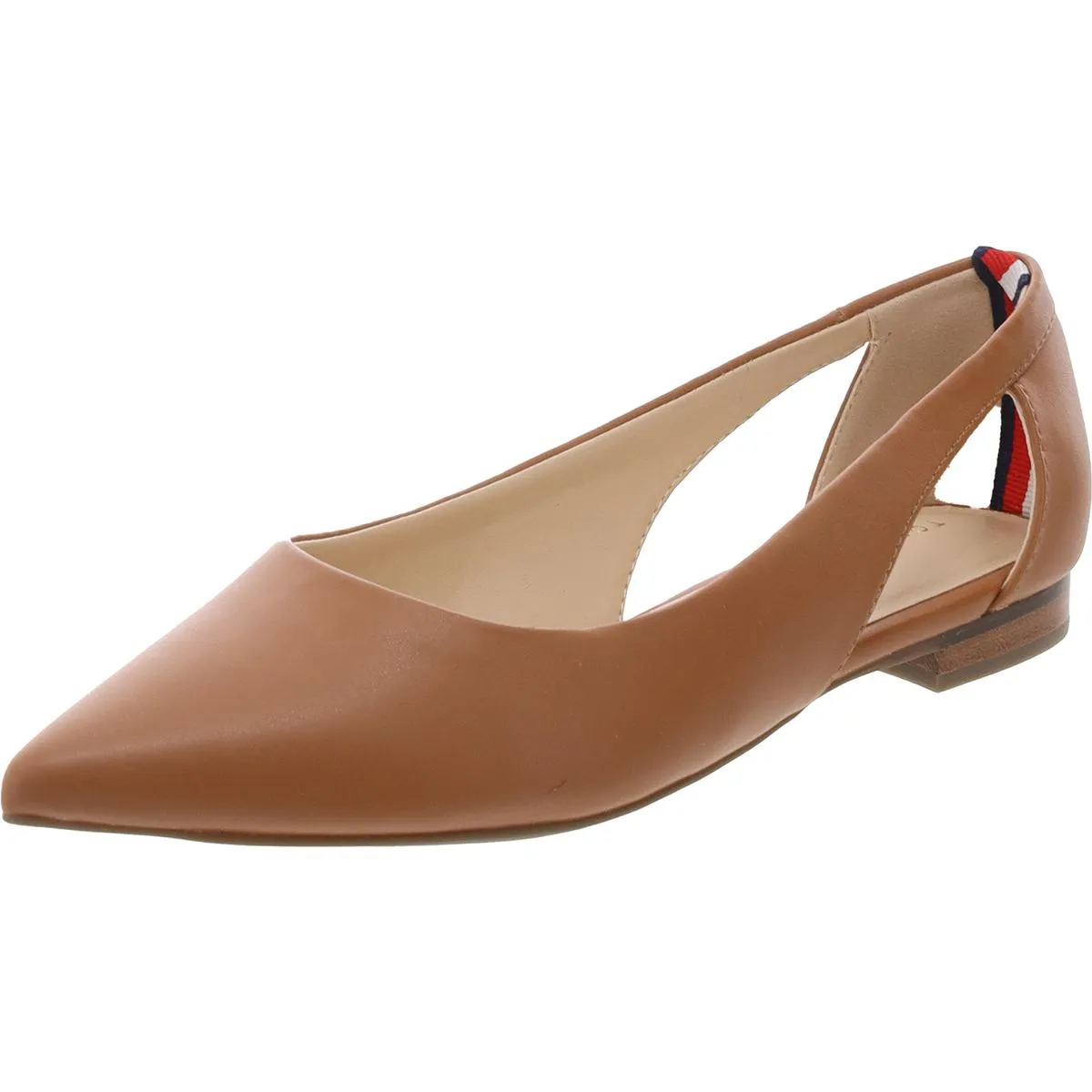 Velahi Womens Faux Leather Slip On Ballet Flats