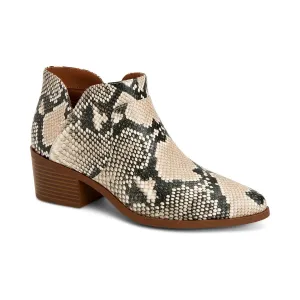 Vidyaa Womens Faux Leather Block Heel Ankle Boots