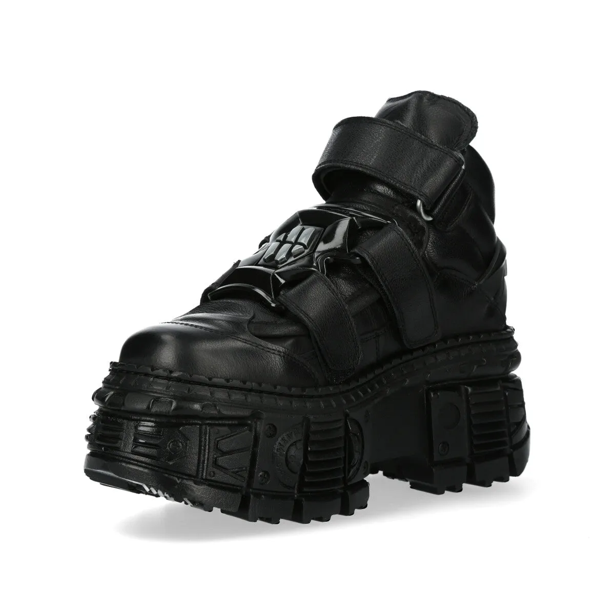 WALL285-S2 Boots Punk Metallic Leather Gothic