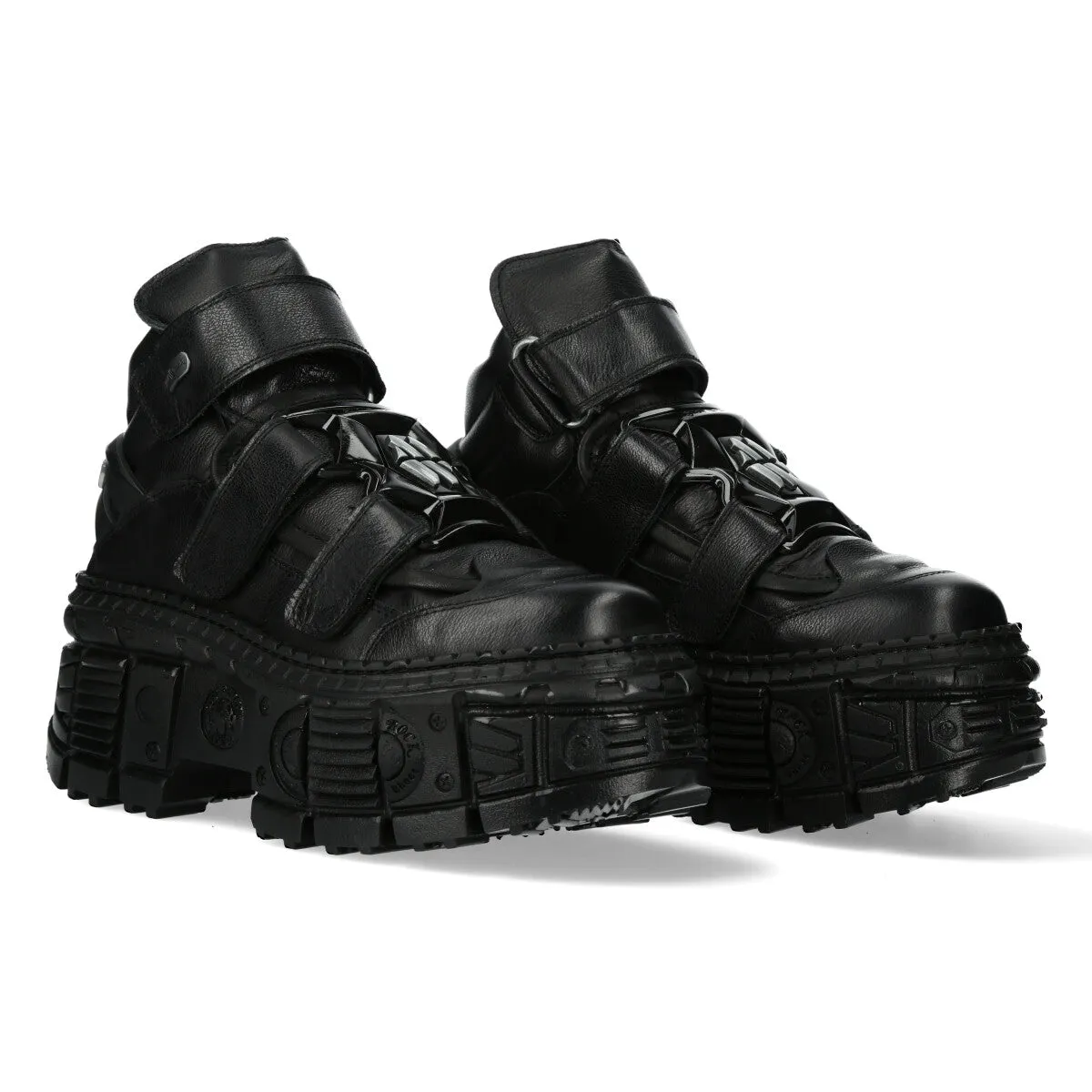 WALL285-S2 Boots Punk Metallic Leather Gothic