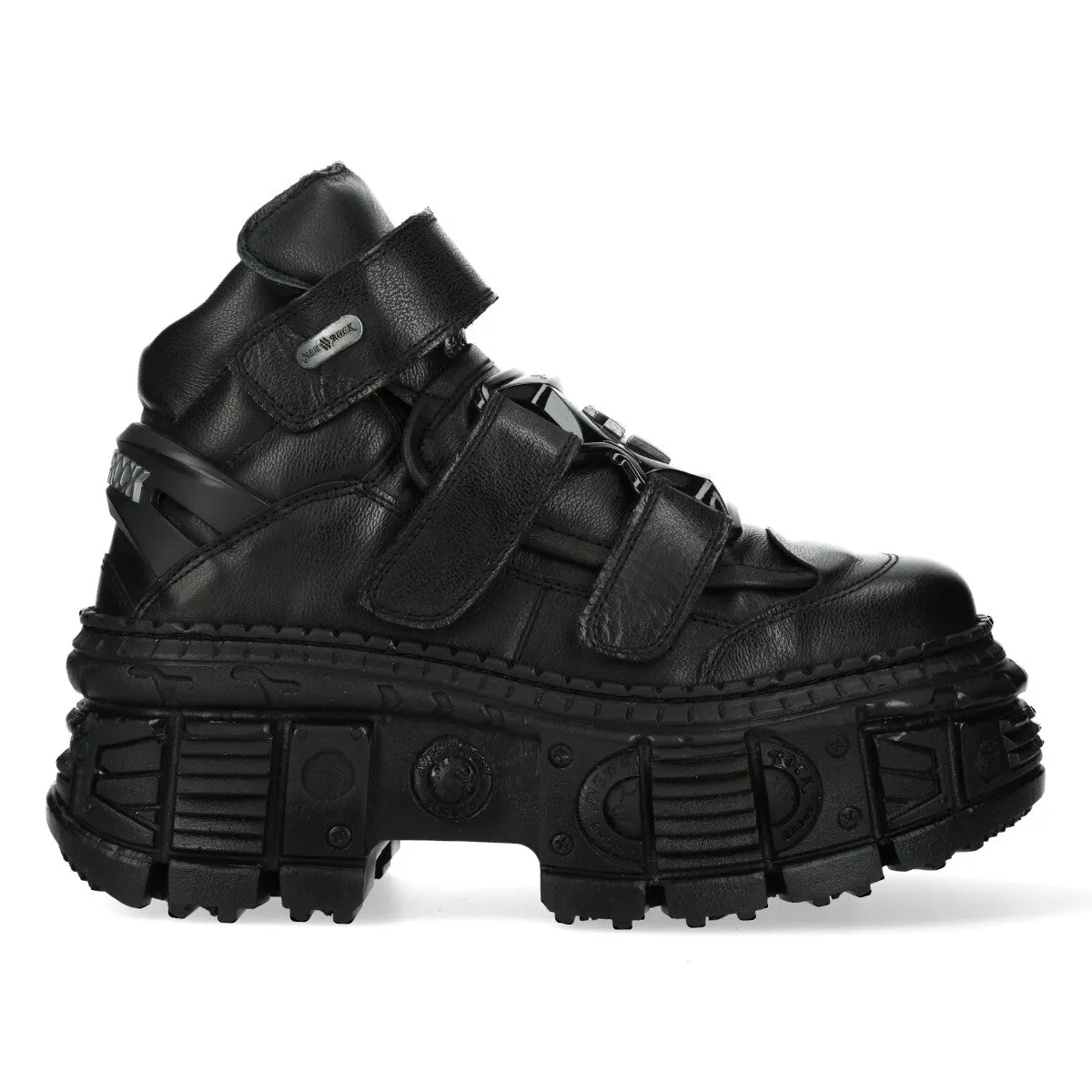 WALL285-S2 Boots Punk Metallic Leather Gothic