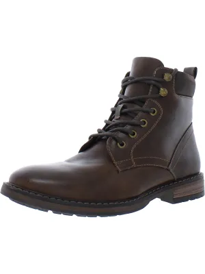 Westin Mens Faux Leather Lace-Up Ankle Boots