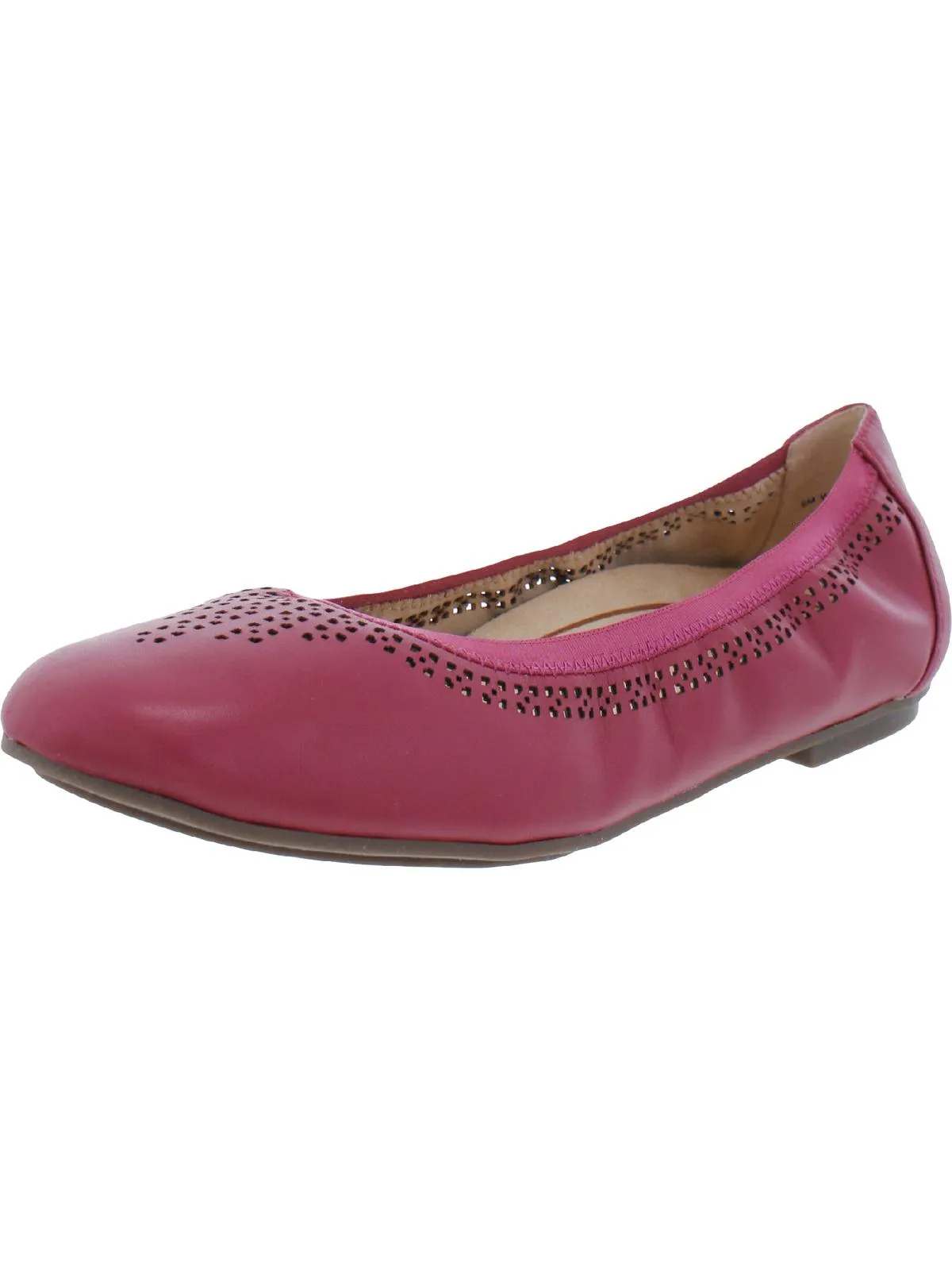 Whisper Womens Leather Perforated Ballet Flats
