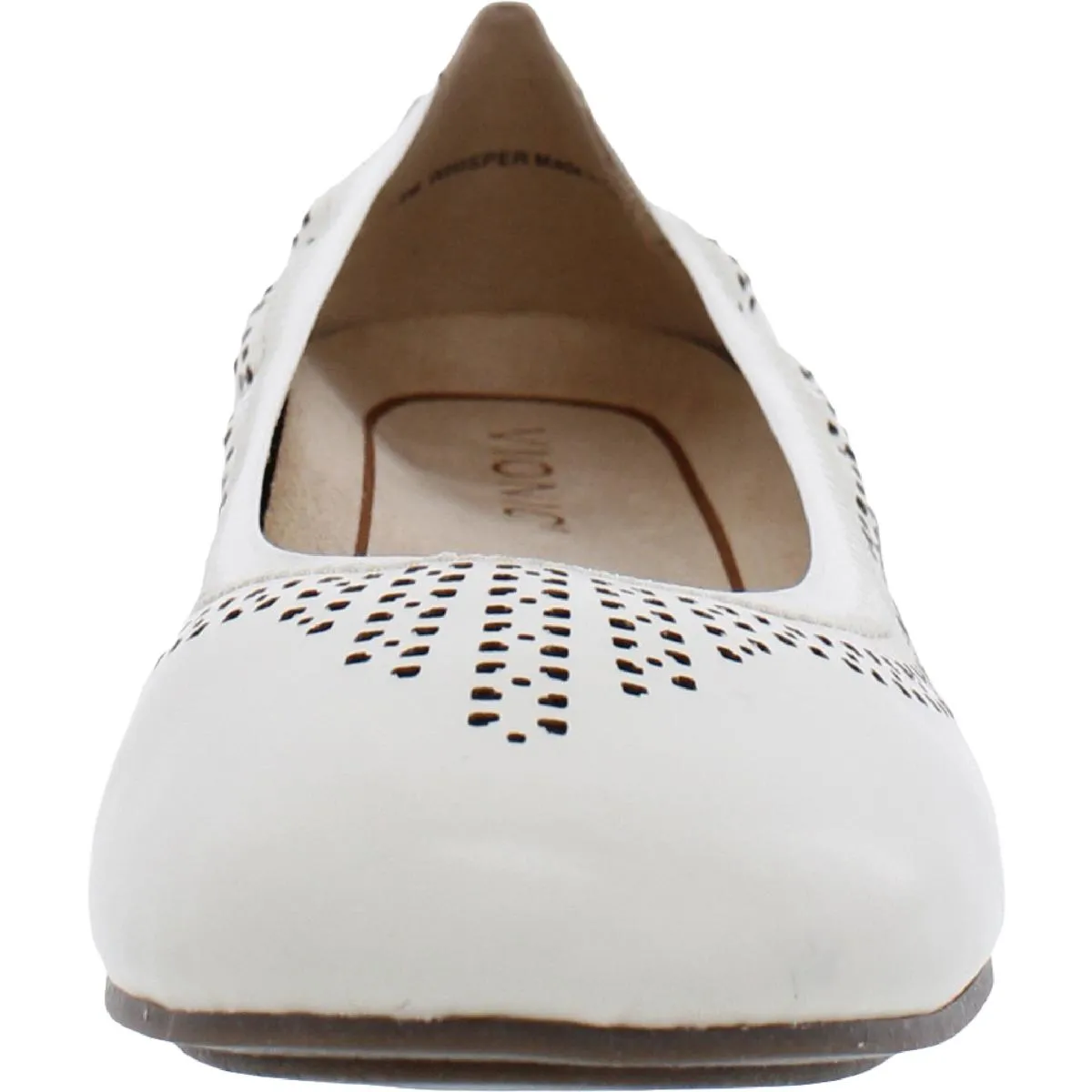 Whisper Womens Leather Perforated Ballet Flats