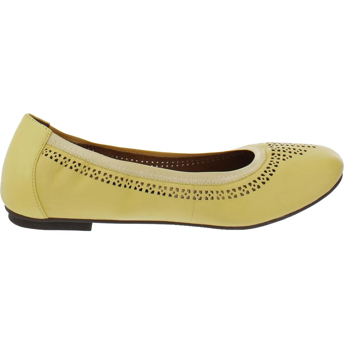 Whisper Womens Leather Perforated Ballet Flats