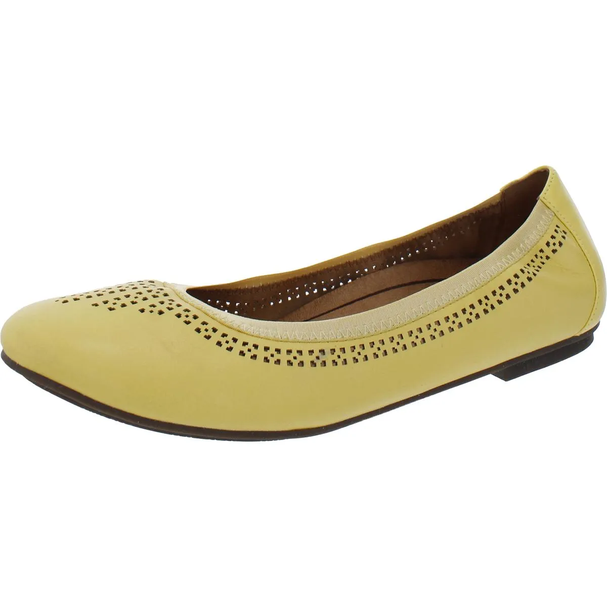 Whisper Womens Leather Perforated Ballet Flats