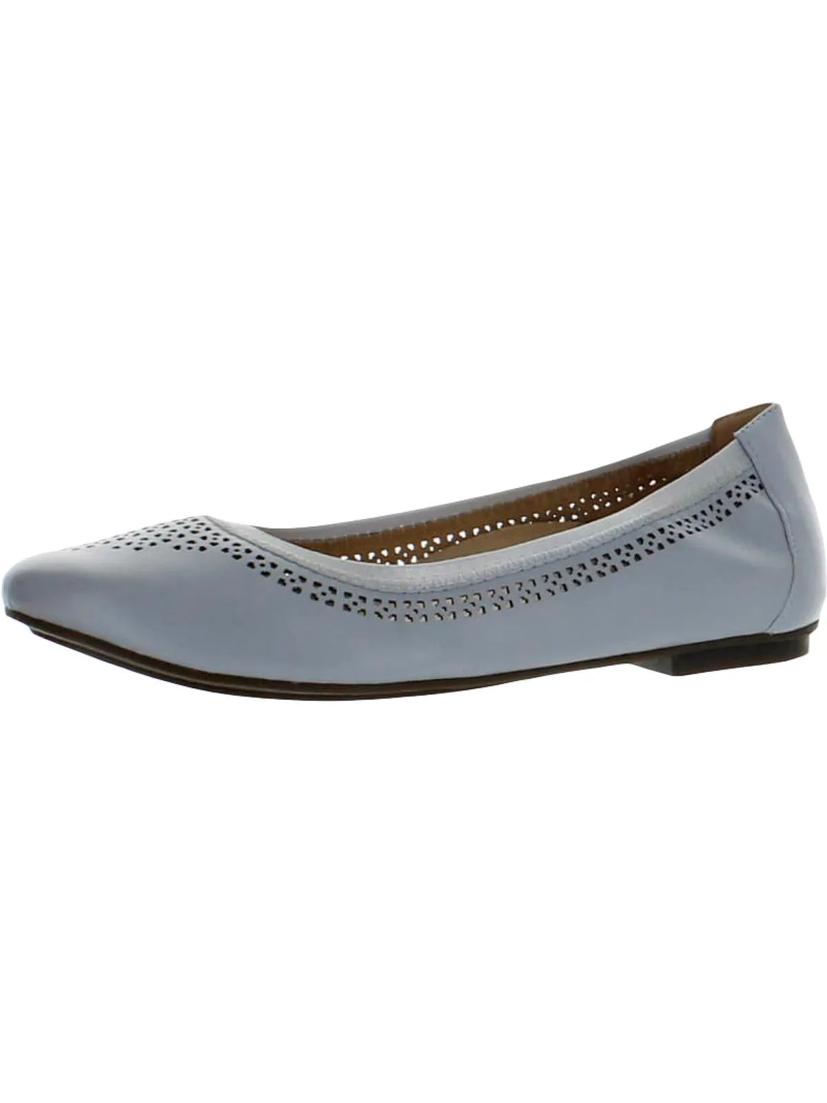 Whisper Womens Leather Perforated Ballet Flats