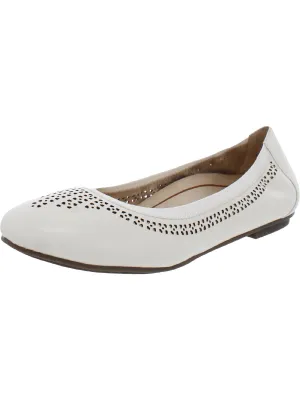 Whisper Womens Leather Perforated Ballet Flats