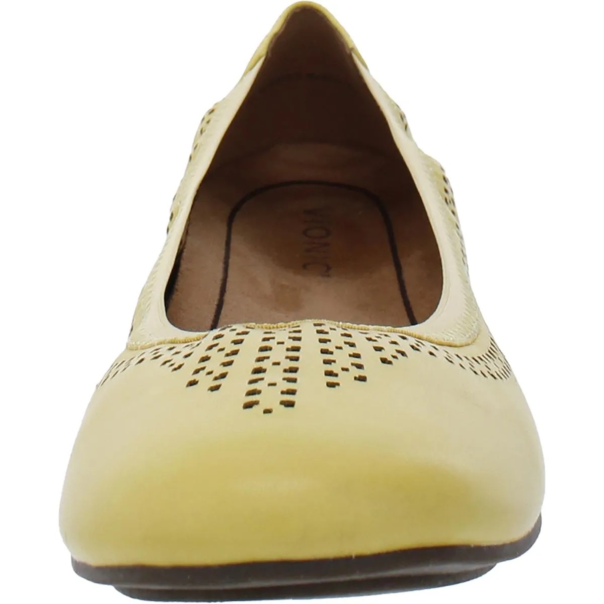 Whisper Womens Leather Perforated Ballet Flats
