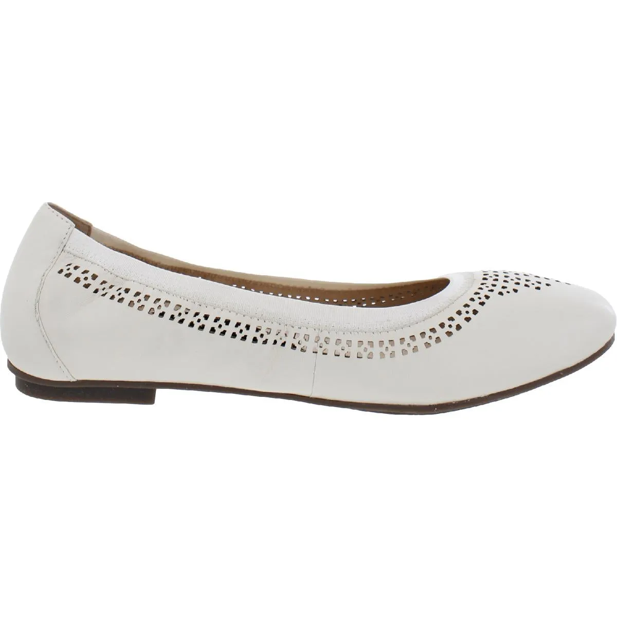 Whisper Womens Leather Perforated Ballet Flats