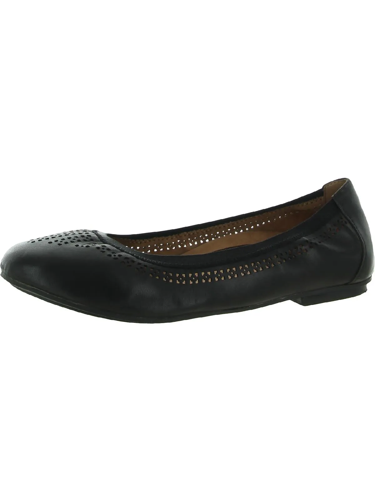 Whisper Womens Leather Perforated Ballet Flats