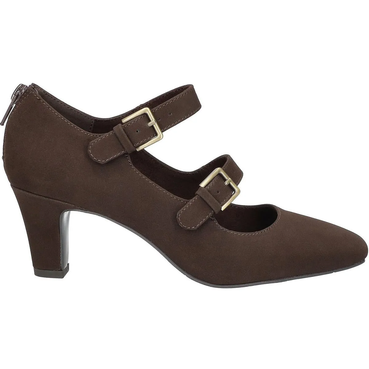 Willis Womens Faux Suede Padded Insole Mary Janes