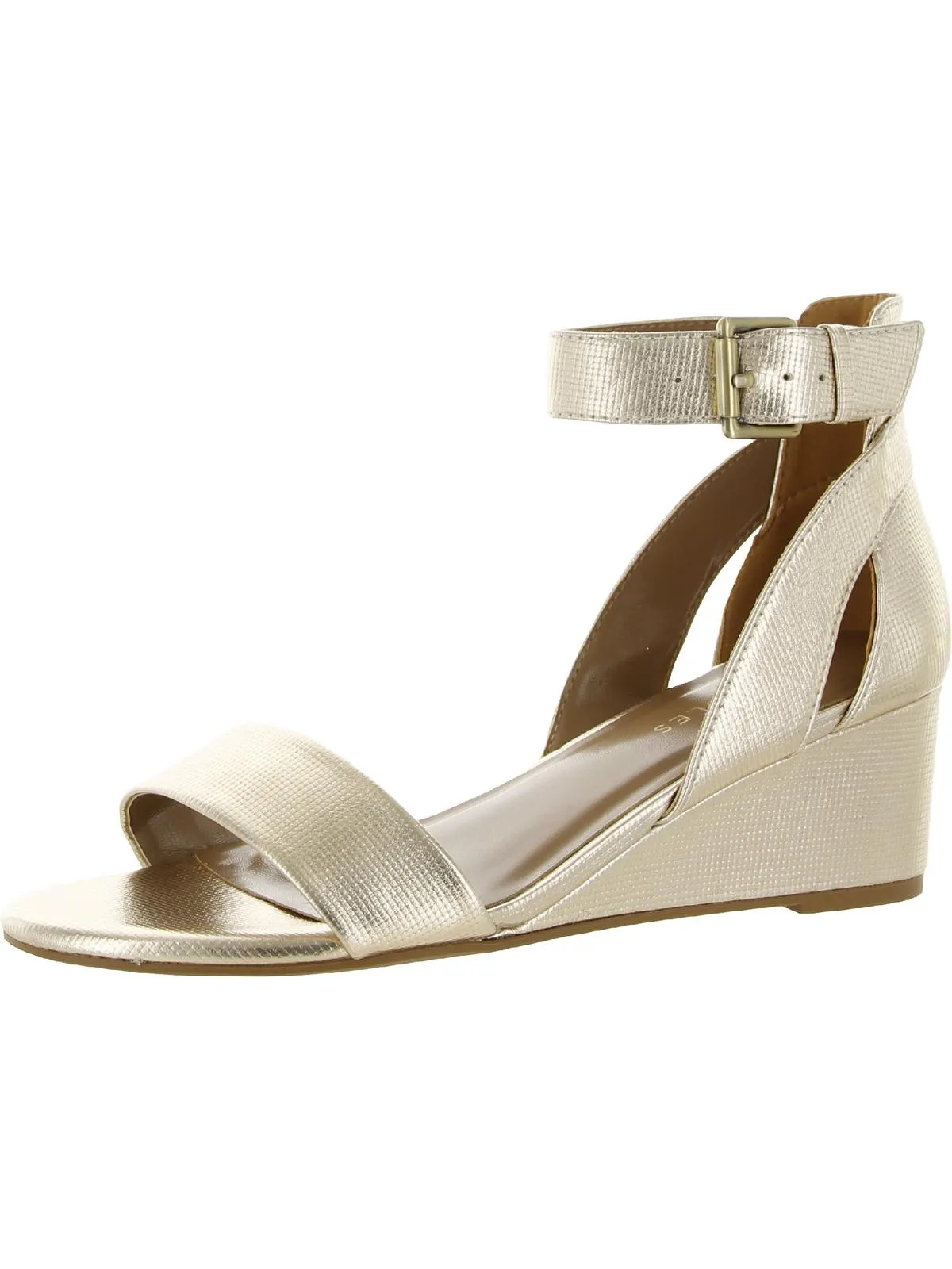 Willowbrook Womens Padded Insole Ankle Strap Wedge Sandals