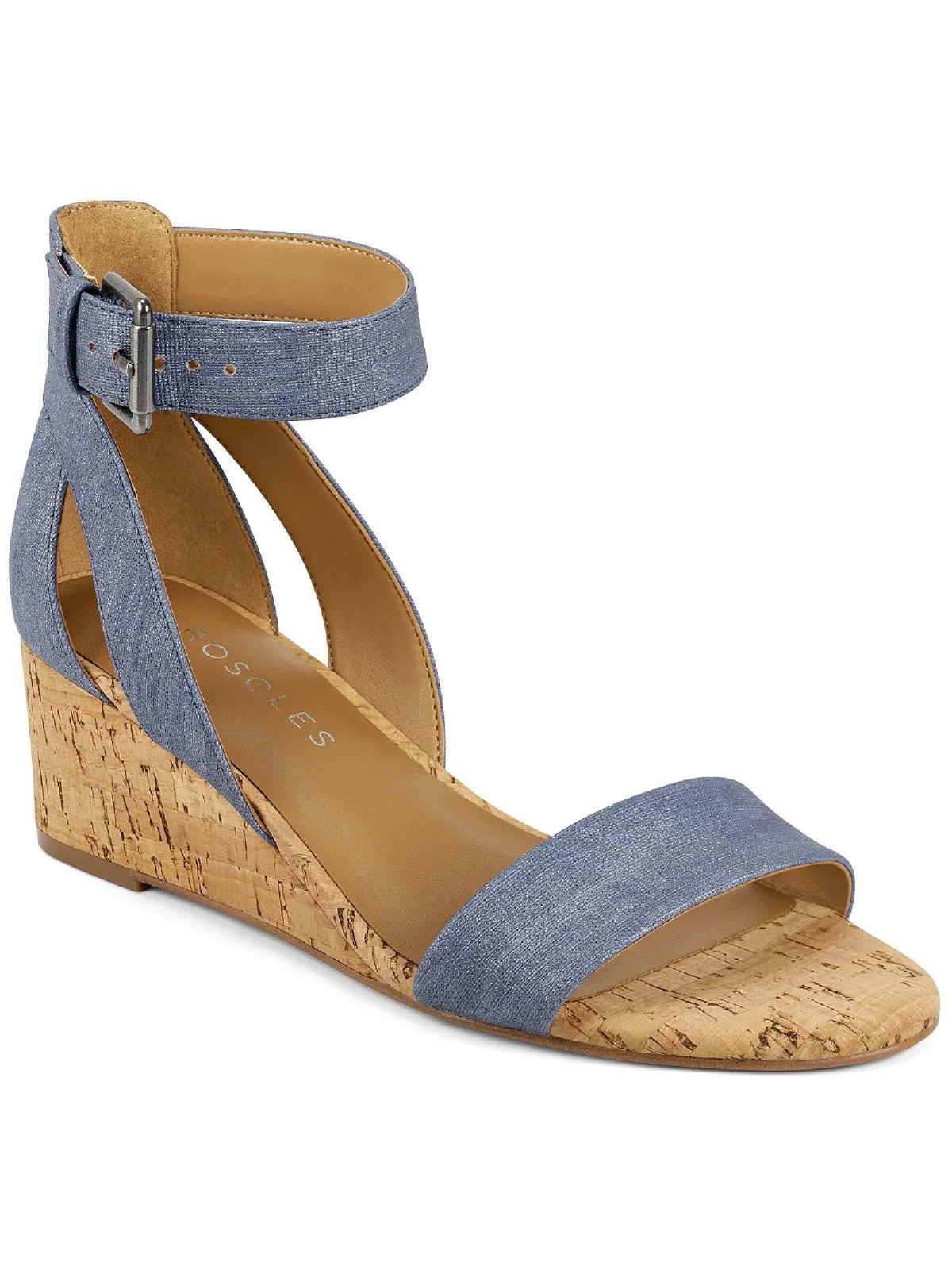 Willowbrook Womens Padded Insole Ankle Strap Wedge Sandals
