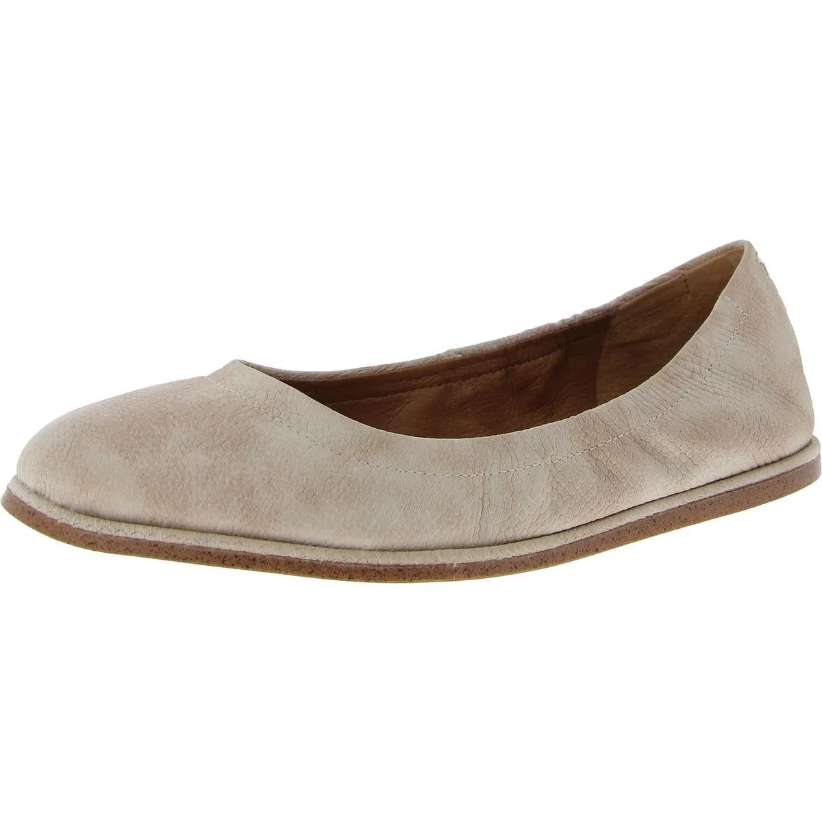 Wimmie Womens Leather Slip-On Ballet Flats