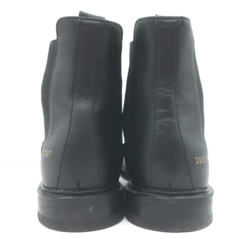 Woman by Common Projects Chelsea Boots Black Leather Size 37 Flat Ankle Boots